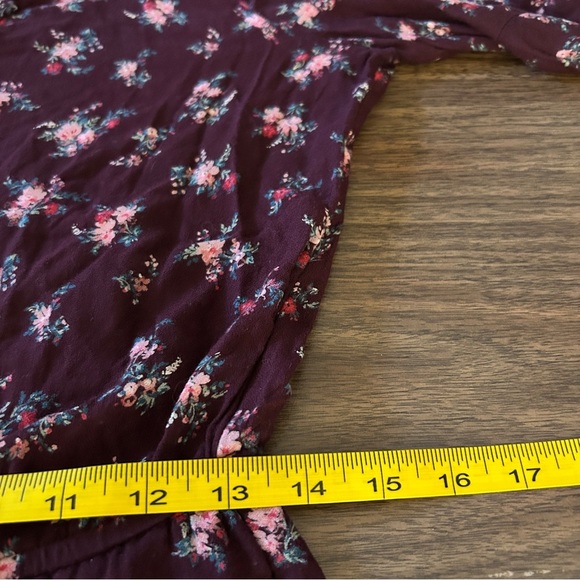 ❤️ American Eagle Outfitters Floral Burgundy Romper M - Picture 8 of 10